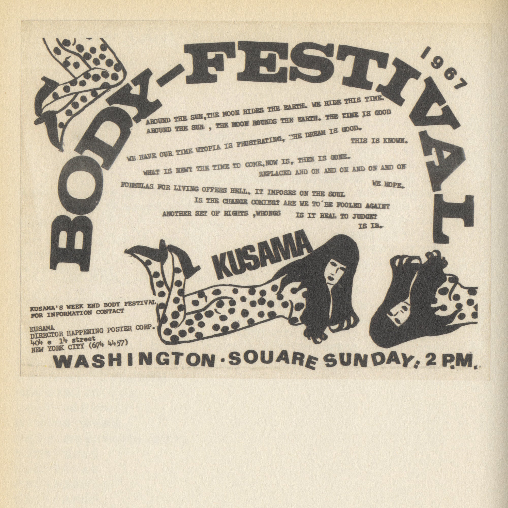 Kusama’s Body Festival in 60s – Single Eyelid